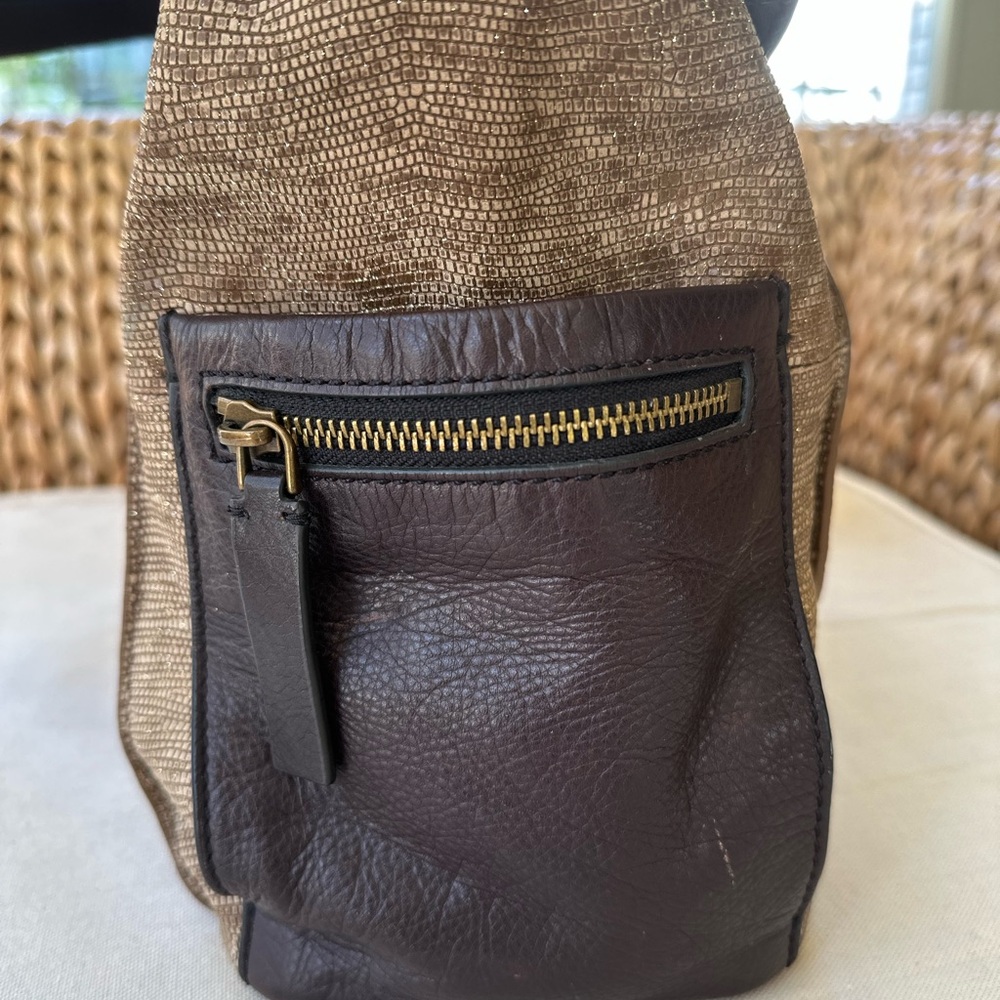 Fossil Tan and Brown Tote with Leather Accents - Picture 11 of 13